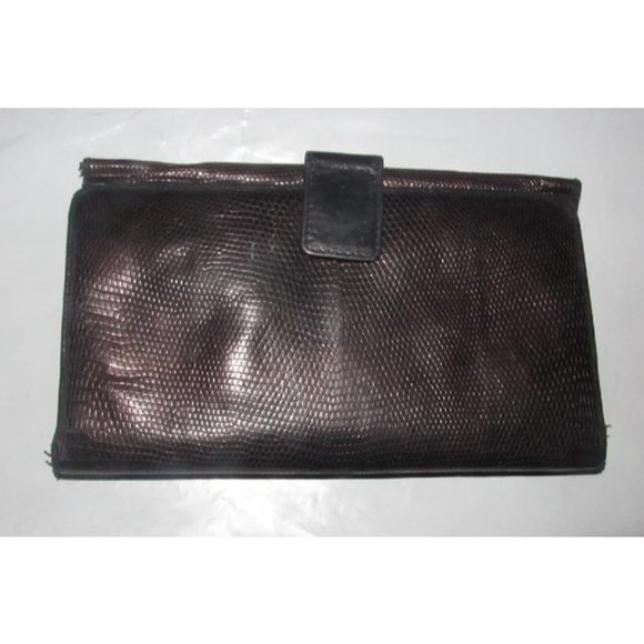 GUCCI Vintage Brown Snakeskin XL Checkbook - Picture 4 of 12